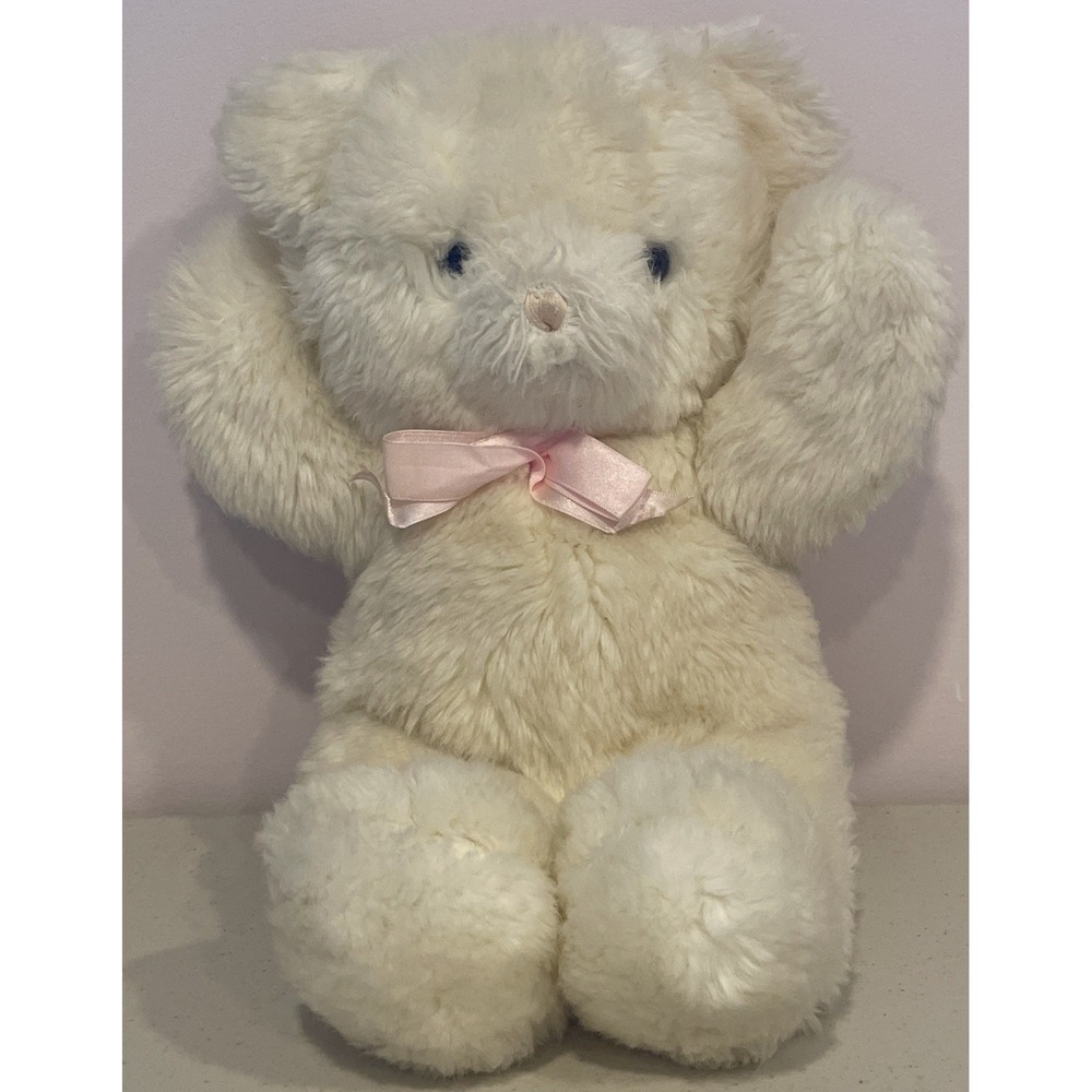 Vintage Butter Bear Russ Berrie Caress Collection 15" Ivory Collectible 1982